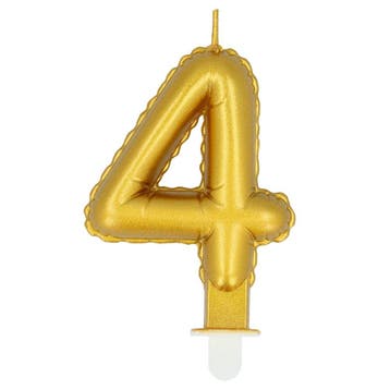 Gouden Kaars 4 Jaar 8cm, Hobby en Vrije tijd, Verzenden, Nieuw