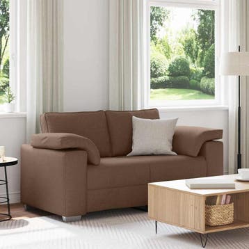 vidaXL Loveseat Bruin 160 cm Stof, Huis en Inrichting, Verzenden, Nieuw