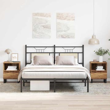 vidaXL Nachtkastjes 2 st 40x35x50 cm bewerkt hout oud, Verzenden, Nieuw