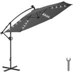 tectake Parasol Artemis, 360° draaibaar, LED-solar, 3,5 x 3,, Verzenden