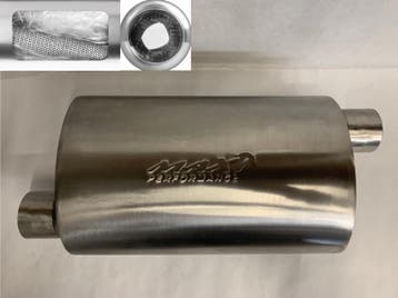 MAX Spiral Straight Flo Performance rvs uitlaat demper 2,5, Ophalen of Verzenden
