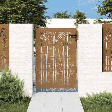 vidaXL Poort 85x150 cm bamboe-ontwerp cortenstaal, Verzenden, Nieuw