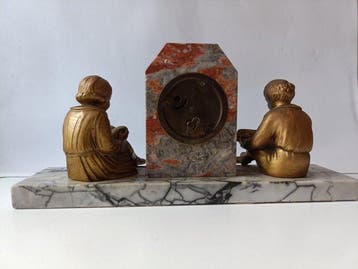 Klok - Art Deco Marmo, Spelter - 1920-1930