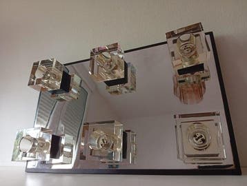 Wandlamp - Kristal, Hout, Metaal - Installeer de vintage, Huis en Inrichting, Nieuw