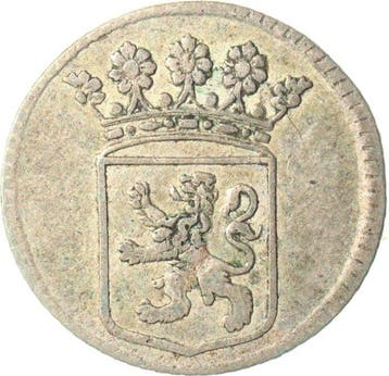 VOC - Holland. 1/2 V.O.C. Duit 1759 afslag in ZILVER