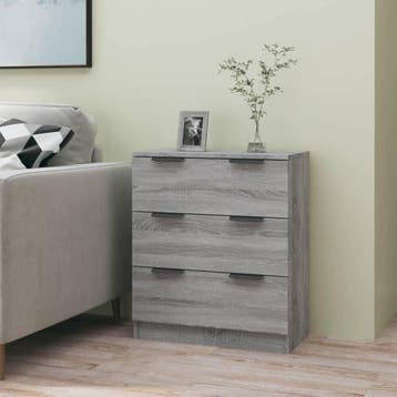 vidaXL Dressoir 60x30x70 cm bewerkt hout grijs sonoma eiken, Huis en Inrichting, Verzenden, Nieuw