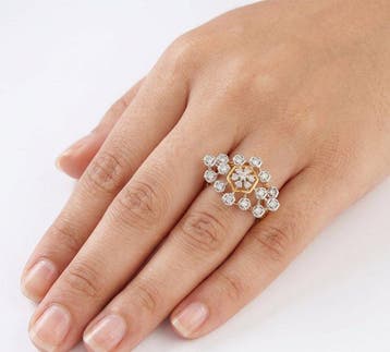 Ring - 14 karaat Geel goud - 0.48ct. tw. Diamant