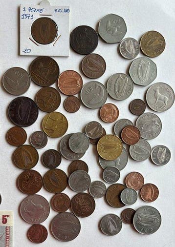 Verenigd Koninkrijk, Ierland. 1793-1990 (Lot of 109 coins), Postzegels en Munten