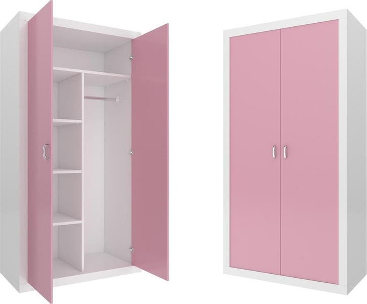 Houten Kledingkast Wit/Roze | A-kwaliteit | Beste Prijs, Maison & Meubles, Armoires | Penderies & Garde-robes, Enlèvement ou Envoi