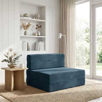 vidaXL Vouwbare Sofa Bed Blauw 70 x 80 x 60 cm Stof, Verzenden