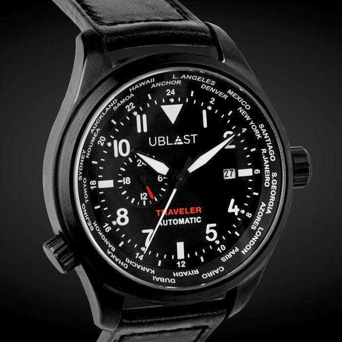 Ublast - Traveler Automatic World Time - REF.UBTR47BK -, Bijoux, Sacs & Beauté, Montres | Hommes