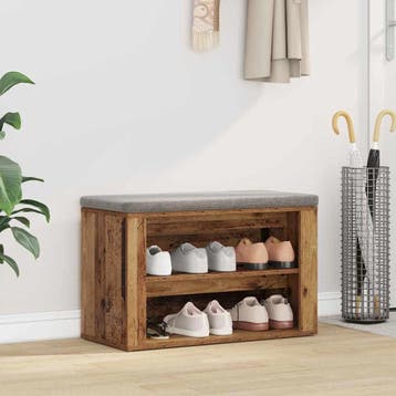 vidaXL Schoenrek 75 x 35 x 45 cm Bewerkt hout Oud hout, Huis en Inrichting, Verzenden, Nieuw