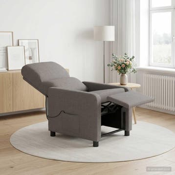 vidaXL Massage Relaxstoel Taupe Polyester, Verzenden