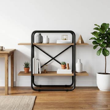 vidaXL Boekenplank 2-laags 80 x 35 x 70 cm PB Artisanaal, Huis en Inrichting, Verzenden, Nieuw