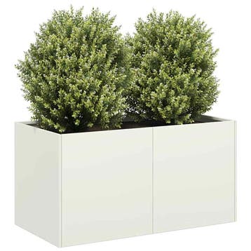 vidaXL Plantenbak 80x40x40 cm koudgewalst staal wit, Verzenden