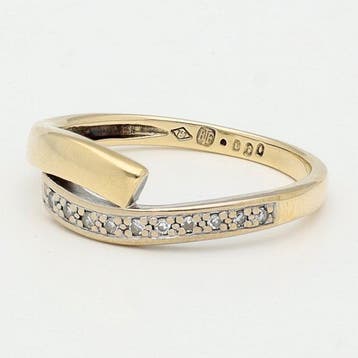 Bague - 18 carats Or jaune, Or blanc Diamant (Naturelle), Nieuw