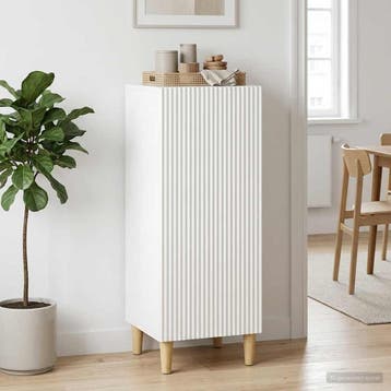 vidaXL Dressoir Hoogglans Wit 33 x 34,5 x 90 cm Bewerkt hout, Huis en Inrichting, Kasten | Dressoirs, Verzenden, Nieuw