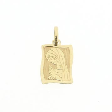 Hanger met portret van Maria (Hanger of bedel), Ophalen of Verzenden, Gebruikt, Goud, Overige merken