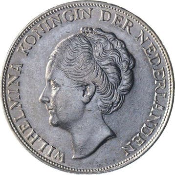 Pays-Bas. Wilhelmina. 1 Gulden 1944 Eikel Philadelphia