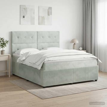 vidaXL Boxspringbed met matras Lichtgrijs 140 x 190 cm, Verzenden