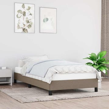 vidaXL Bedframe zonder matras 90x190 cm stof taupe, Verzenden