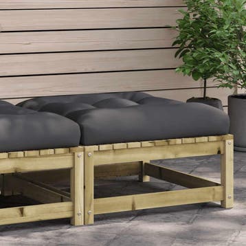vidaXL Tuinvoetenbank met kussen geïmpregneerd grenenhout, Tuin en Terras, Verzenden, Nieuw
