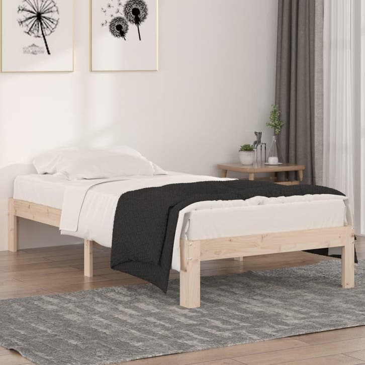 vidaXL Bedframe massief hout 90x190 cm, Huis en Inrichting, Slaapkamer | Bedden, Nieuw, Verzenden