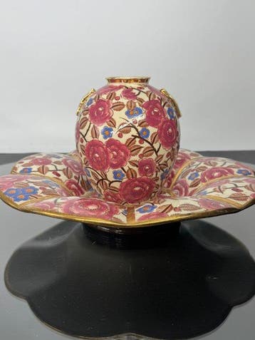 Boch Frères - Vaas (2) - 1485 - Aardewerk - Vaas en schotel, Antiek en Kunst
