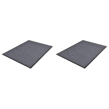 vidaXL Deurmatten 2 st 90x60 cm PVC grijs, Verzenden
