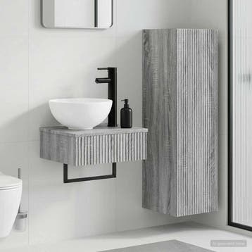 vidaXL Badkamermeubel Set 2 st Grijs Sonoma 33 x 34,5 x 100, Maison & Meubles, Tables | Coiffeuses, Verzenden