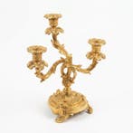 Chandelier trois lumières - Bronze doré - Louis XV en bronze, Antiquités & Art