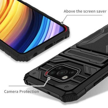 Xiaomi Poco X3 Pro - Armor Card Slot Hoesje met Kickstand -, Verzenden