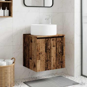 vidaXL Wandgemonteerde wastafelmeubel Oud hout 49,5 x 44,5 x, Verzenden