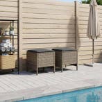 vidaXL Tuin Voetenbank 2 Stuk Grijs en Donkergrijs 38 x 38 x, Verzenden, Nieuw