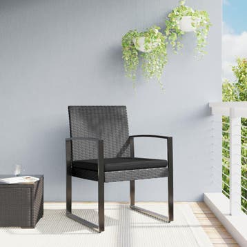 vidaXL Tuinstoelen 2 st polypropeen rattan donkergrijs, Jardin & Terrasse, Verzenden