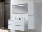 Veiling - Badkamermeubel 120 cm - Hoogglans wit + witte wasb