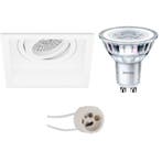 LED Spot Set - Kantelbare Vierkante Witte Inbouwspot 5W LED, Verzenden, Nieuw