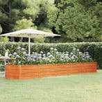 vidaXL Plantenbak verhoogd 400x80x45 cm cortenstaal roestig, Verzenden, Nieuw
