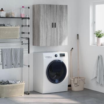 vidaXL Bovenkast 69,5x34x90 cm grijs sonoma eikenkleurig, Verzenden, Nieuw