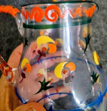 Leerdam - Chris Lanooy - Kan (2) - Glas - Waterkan glas art
