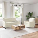 vidaXL bank / zetelstel 2 pcs Crèmekleurig Stof, Verzenden