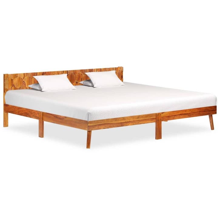 Bedframe Massief Hout 200x200 | Retour Deal 73% | Slaapka..., Maison & Meubles, Chambre à coucher | Lits, Envoi