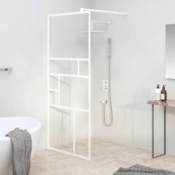 vidaXL Inloopdouchewand 80x195 cm ESG-glas wit, Verzenden, Nieuw