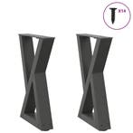 vidaXL Salontafelpoten 2 st 28x(42-43,3) cm staal antraciet, Verzenden, Nieuw
