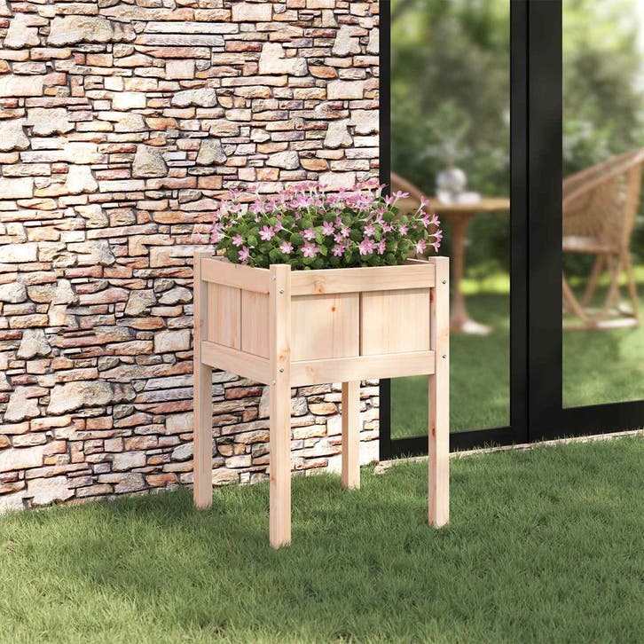 vidaXL Tuin Plantpot Natuur 50 x 50 x 70 cm Massief, Tuin en Terras, Bloempotten, Nieuw, Verzenden