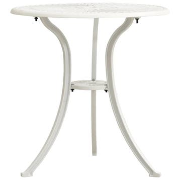 vidaXL Tuintafel 62x62x65 cm gietaluminium wit, Tuin en Terras, Verzenden, Nieuw