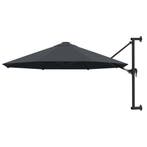 vidaXL Wandparasol met metalen paal 300 cm antraciet, Tuin en Terras, Verzenden, Nieuw