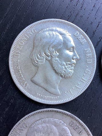 Nederland. Willem III. 2 1/2 Gulden 1870-1874 (Zonder