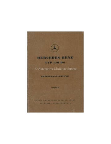 1952 MERCEDES BENZ TYPE 170 DS INSTRUCTIEBOEKJE DUITS, Ophalen of Verzenden