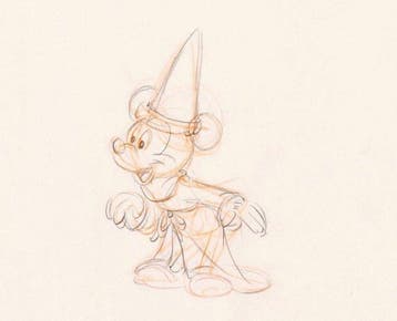 Walt Disney - 1 Original preliminary drawing - Mickey Mouse